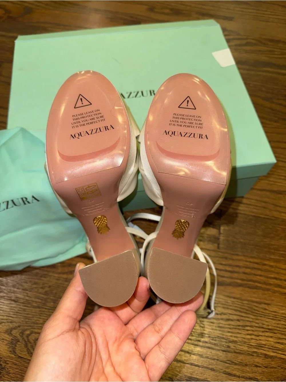 New Size 40 Aquazzura Bridal Olie 140 satin platform sandals white